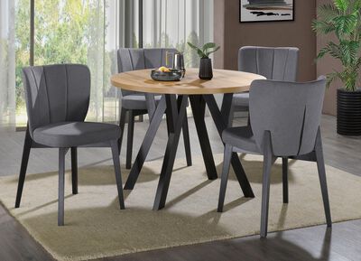 Tulp eetkamermeubel met stoffen bekleding 