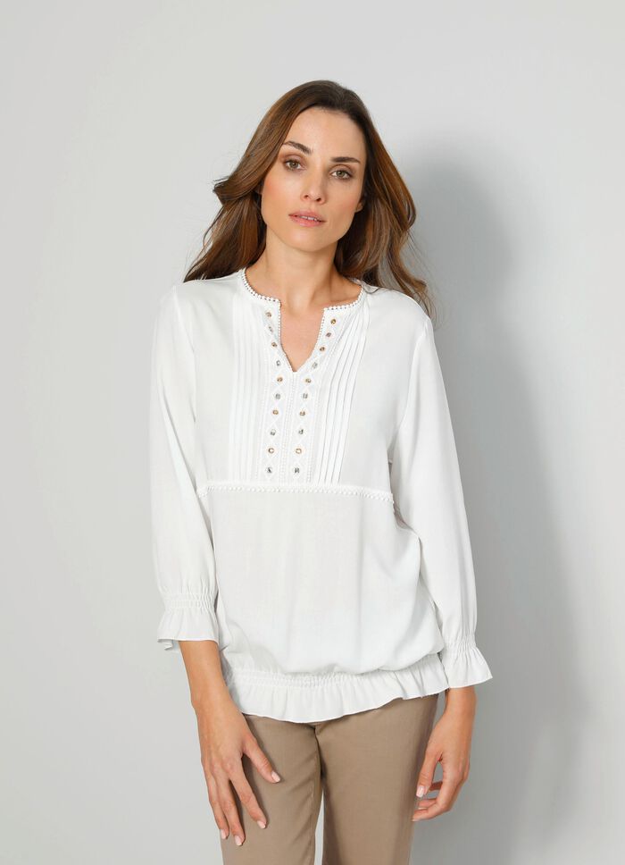 Slip-on blouse met ruches 