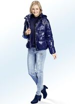 Kort donsjack met afneembare capuchon 