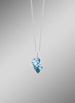 Hanger met blauwe topaas (behandeld) en synthetisch zirkonia. 