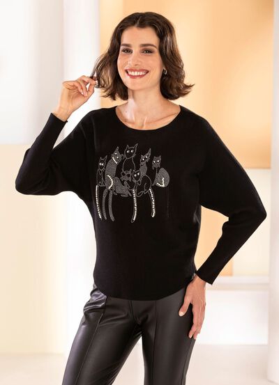 Een trui van zachte, fijngebreide kwaliteit 