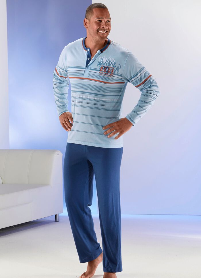 Pyjama met knoopsluiting en gestreept ontwerp 