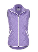 Gewatteerd vest met contrasterende biezen PAARS