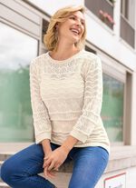 Trui met decoratief golfdessin en een mix van patronen 