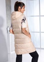 Functioneel lang vest met vaste capuchon 