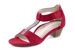 Andrea Conti, chique damessandalen, met klittenbandsluiting ROOD