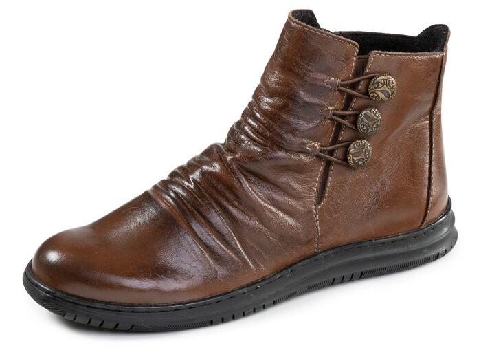 Gemini, modieuze dameslaarzen, winterschoenen, breedte G, met uitneembaar voetbed MOKKA