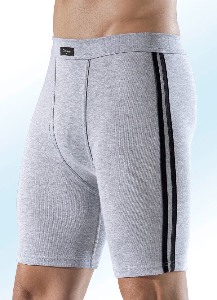 Set van vier boxershorts met contrasterende strepen aan de zijkanten, knielengte 