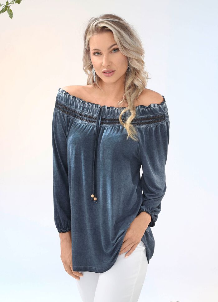 Uitzonderlijk shirt met speciale verftechniek MARINE