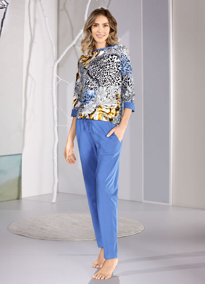 Pyjama met 3/4 lange mouwen en lange broek 