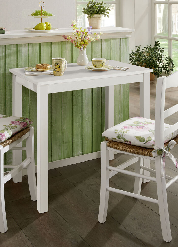 Eettafel van massief beukenhout met verlengstuk WIT