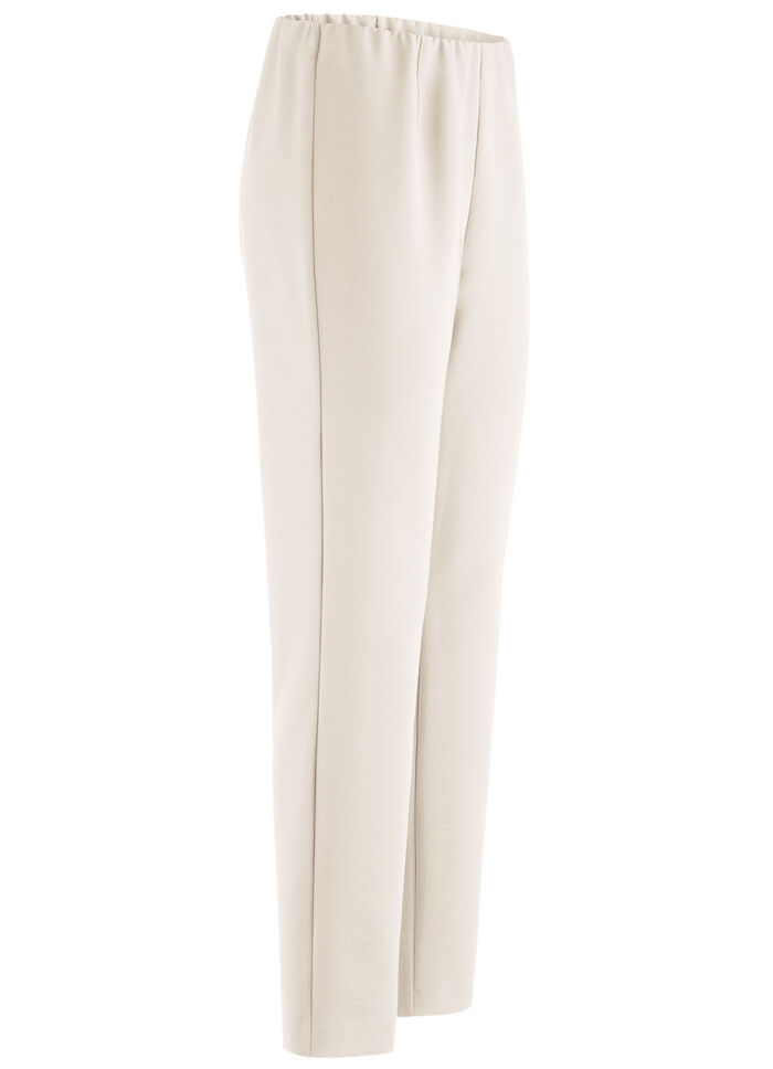 Enkellange broek met een getailleerde tailleband BEIGE