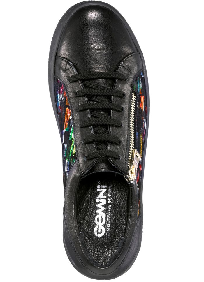 Gemini veterschoenen met moderne print ZWART