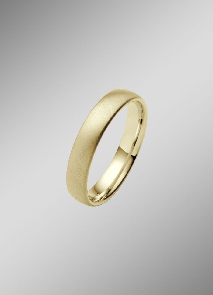 Gesatineerde gouden trouwring 