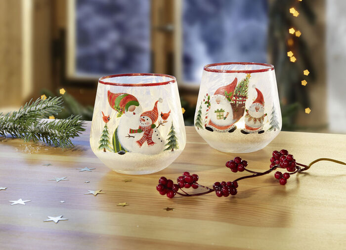 Glazen lantaarn, set van 2 