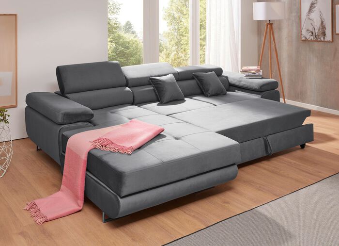 Functioneel gestoffeerd meubilair met verstelbare hoofdsteunen GRIJS