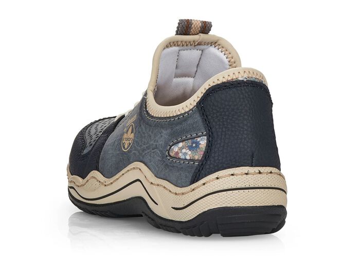 Rieker, sportieve damessneakers, met uitneembaar voetbed JEANSBLAUW/BEIGE