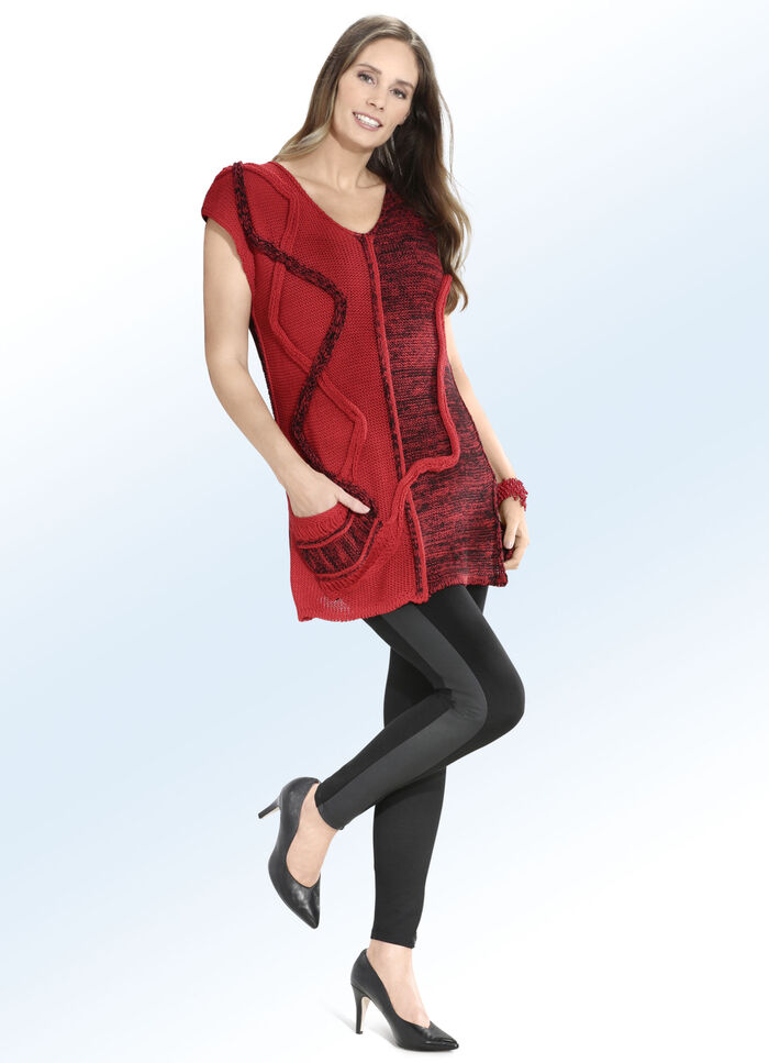 Legging van een interessante materiaalmix 