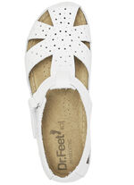 ELENA EDEN, klassieke damessandalen, breedte H, met klittenbandsluiting WIT