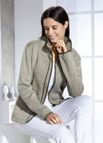 Jasje met jacquardmotief BEIGE-OLIJFGROEN