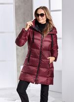 Korte jas met dons en vaste capuchon 