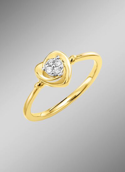 Prachtige damesring in hartvorm 