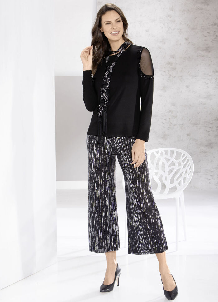 Shirttuniek met mesh-inzet 