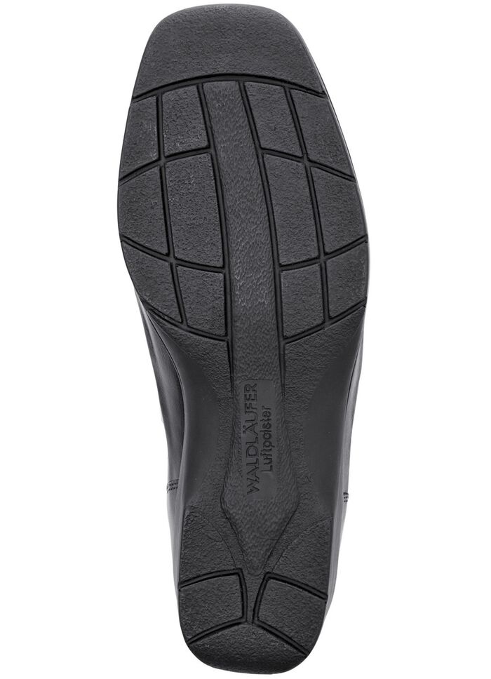 Waldl&auml;ufer pantoffels van leer met krokodillenreli&euml;f ZWART