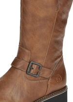 Remonte, gevoerde dameslaarzen, winterschoenen, breedte G, met lamsvacht COGNAC