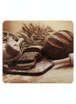 Glazen wandpaneel, broodmotief 