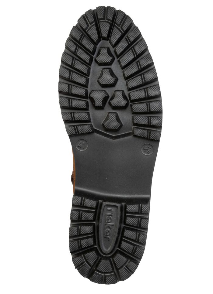 Rieker, gevoerde herenlaarzen, winterschoenen, breedte H, met rits COGNAC