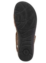 ELENA EDEN sandaal van nappaleer met contrasterende bies BRUIN