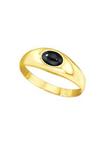 Damesring met echte onyx 
