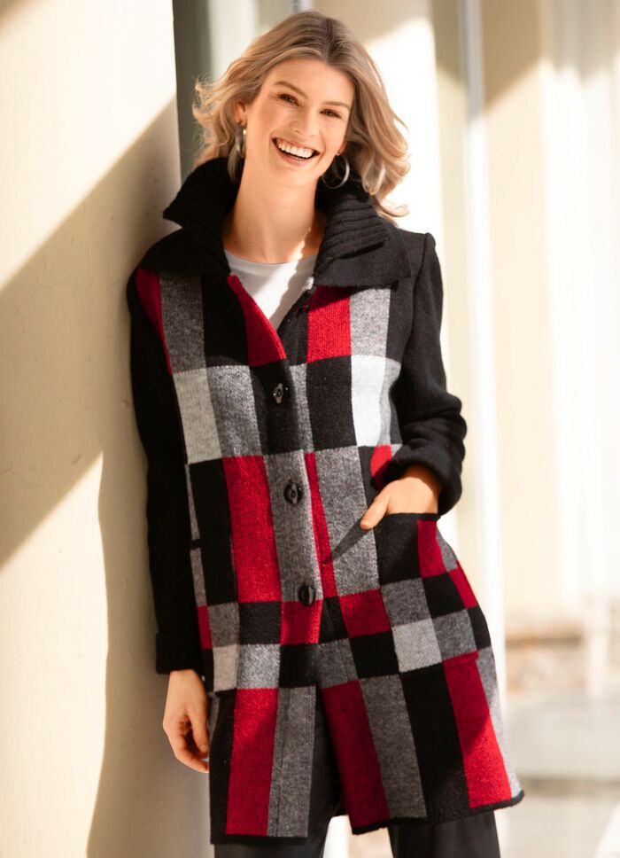 gebreide jas in jacquardmotief 