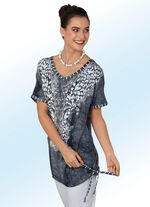 Lang shirt met V-hals in 2 kleuren GRIJZE BATIK