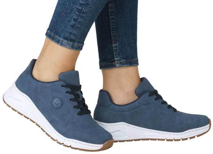 Rieker, stijlvolle damessneakers, breedte H, met uitneembaar voetbed JEANS