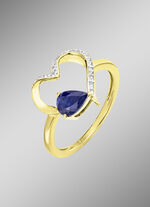 Tijdloze romantiek: damesring met echte saffier 