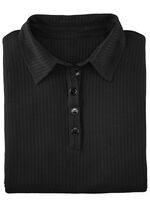 Laurina poloshirt met knoopsluiting ZWART