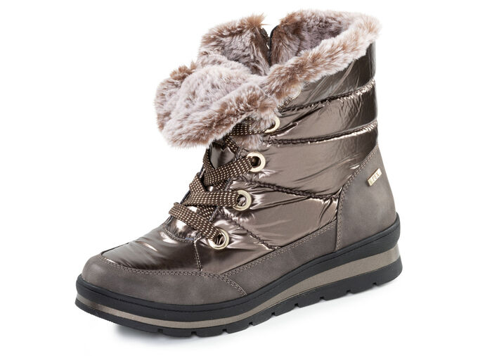 ELENA EDEN, gevoerde dameslaarzen, winterschoenen, breedte G, met uitneembaar voetbed BRONS