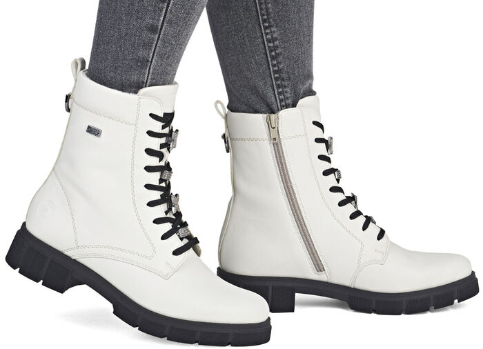 Remonte, chique dames enkellaarsjes, winterschoenen, breedte G, met rits NATUURLIJK WIT