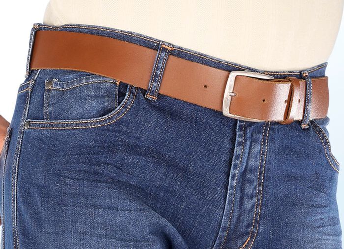 Trendy herenriem, gemaakt van leer, 4 cm breed 