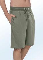 Set met twee pyjama- en vrijetijdsbroeken, knielang 1x MARINE, 1x OLIJFGROEN