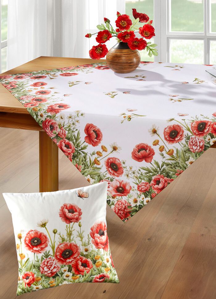 Tafel- en kamerdecoratie met klaproosmotief 