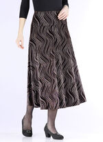 Rok met elegante glinsterende print ZWART-BRUIN-MULTICOLOR