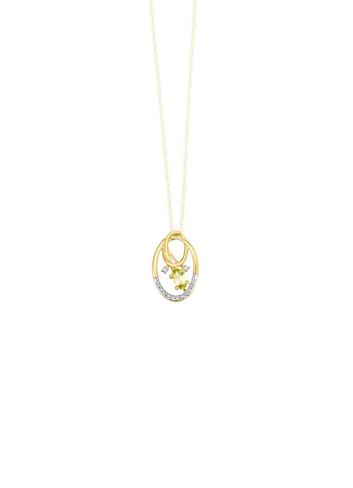 Hanger met diamanten en peridoot 