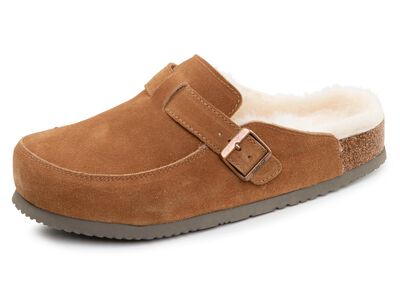 Gevoerde herenklompen met lamsvacht 