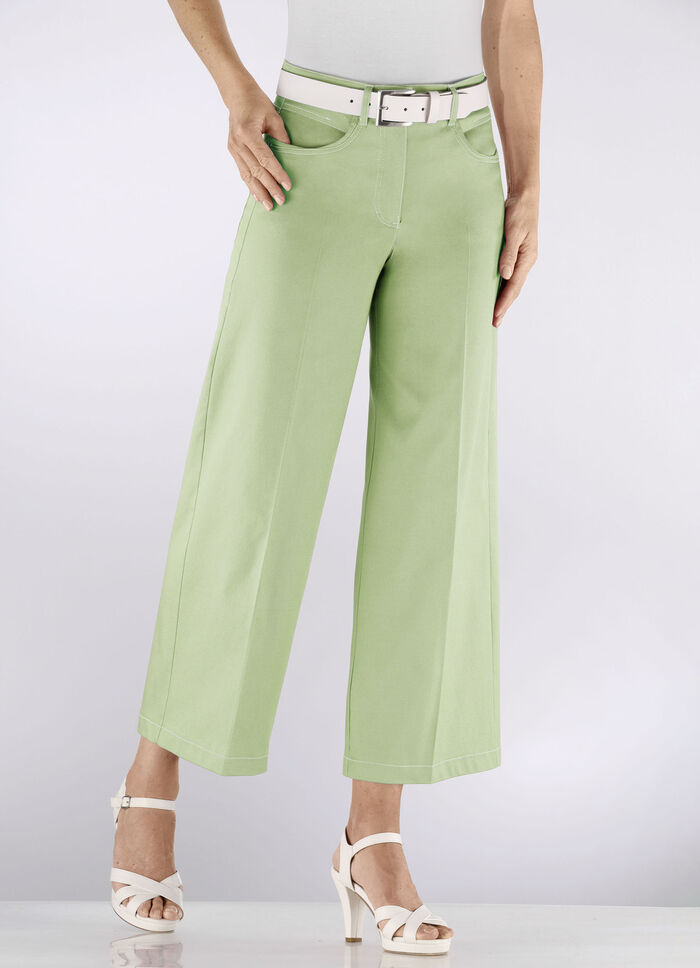 Culottes met modieuze wijde pijpen GR&Uuml;N