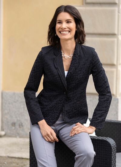 Blouseblazer met katoen 