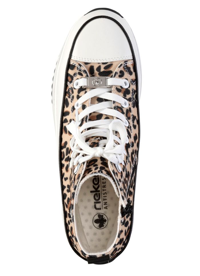 Rieker veterlaarsje in luipaardprint of denimstijl 