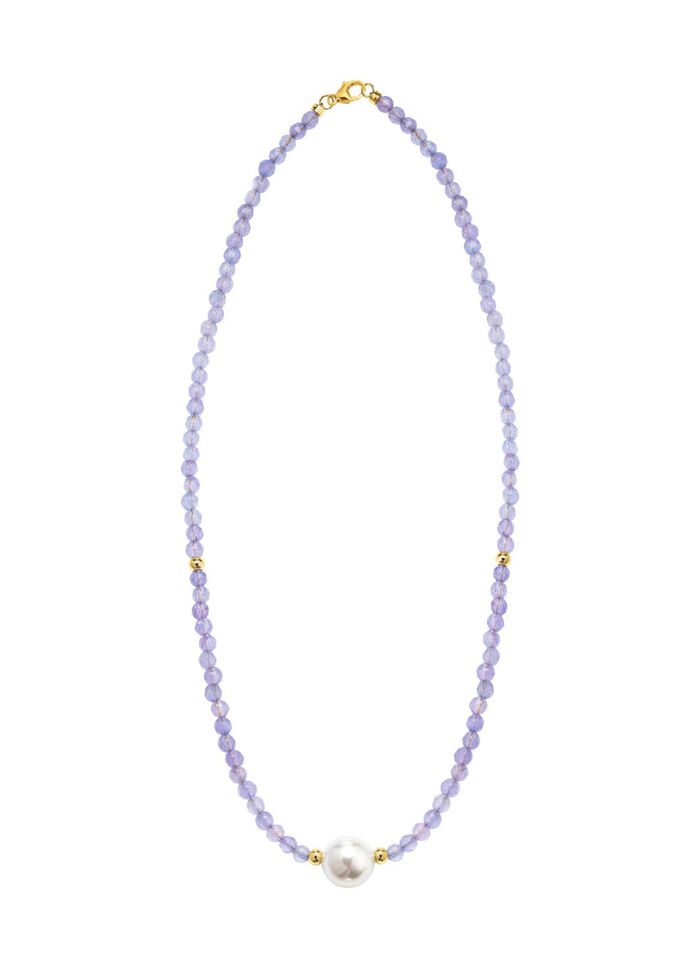 Ketting met parelglans en edelsteenglans 